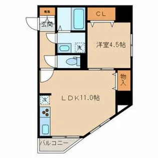 ARTERE東日本橋(アルテール東日本橋)【8階】の間取り