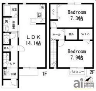 東京都東村山市栄町1【アパート】の間取り