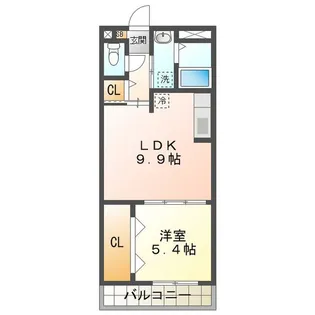 道伯ゴールドヒルズローレル【4階】の間取り