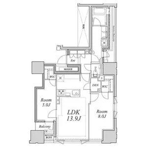 プラウドタワー名古屋丸の内ステーションマークス【11階】の間取り