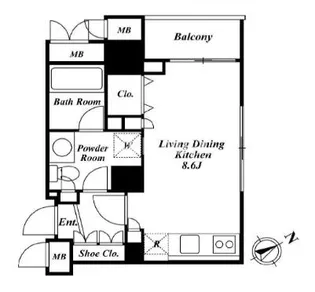 レジデンス広尾【5階】の間取り
