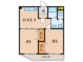 シャンポ-ル松原【2階】の間取り