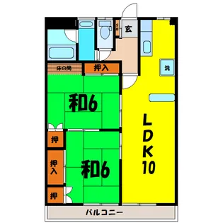 サンワハイツ【2階】の間取り