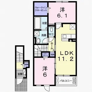 エヴァー・ガーデンA【2階】の間取り