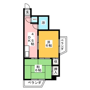 サンデンハイツ【4階】の間取り