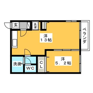 コーポウサミ B棟【2階】の間取り