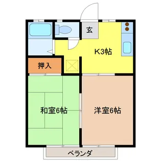 コーポ萩【2階】の間取り