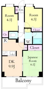 ヴィルヌーブみやこ【4階】の間取り