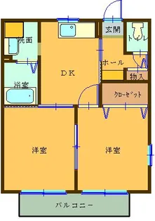 ウエストヴィレッジA【2階】の間取り