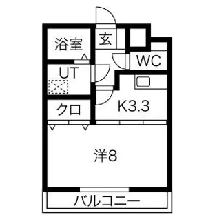 大留ハイツA棟【2階】の間取り