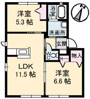 ラ パルテール大福 II【1階】の間取り