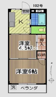 針谷ハイツ【1階】の間取り
