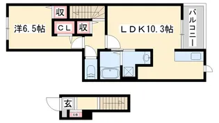 アンサードリーム加古川【2階】の間取り