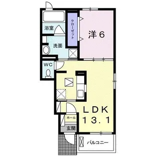 フォレヴーシュ加納【1階】の間取り