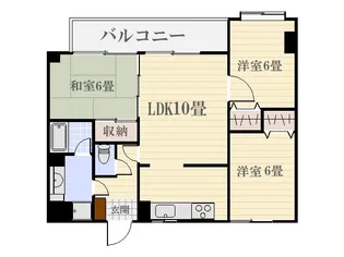 ステイタスマンション紫原【2階】の間取り