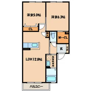 クラヴィエ三萩野I【2階】の間取り