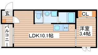 グロウランス宮城野【2階】の間取り