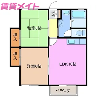 サンシティーB棟【1階】の間取り