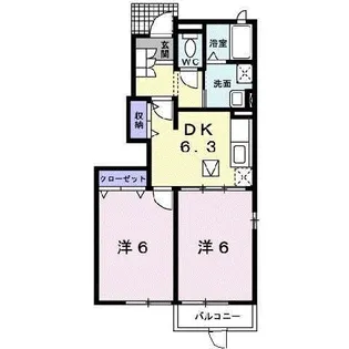 ミニョンストリートI【1階】の間取り