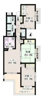 フィオーレ武蔵野【3階】の間取り