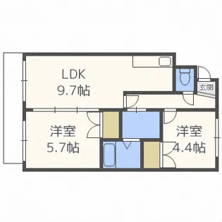 リレント北33条マンション【4階】の間取り