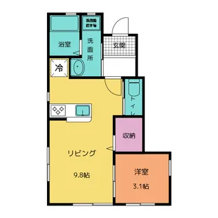 リーブルファイン上条町【1階】の間取り