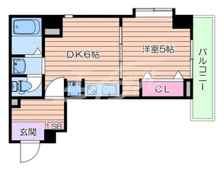 プロスパー江坂【6階】の間取り