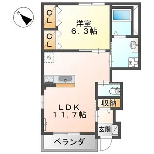 グリーンベル【1階】の間取り