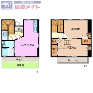 グランディス城東 B棟【1階】の間取り