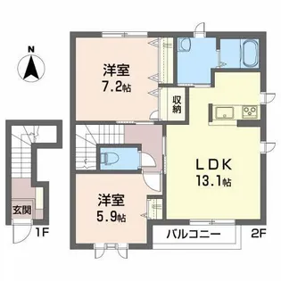 サンボナール【2階】の間取り