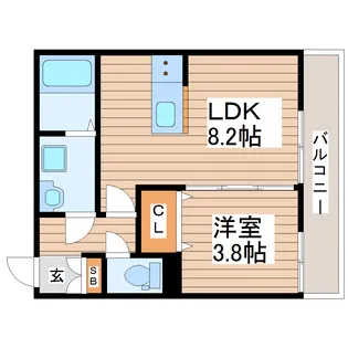 アンビシオン泉中央【3階】の間取り