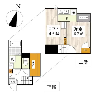 ADC新外クルーク【1階】の間取り