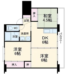 ビレッジハウスなかのめ1号棟【1階】の間取り