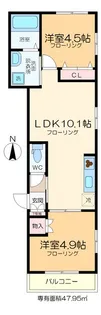 Sun Leaves 大島【1階】の間取り