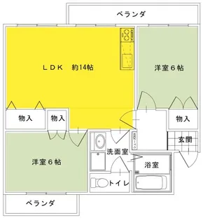 六城マンション【1階】の間取り