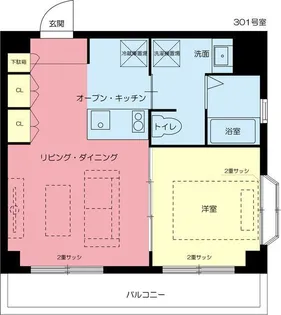 マ・メゾン3【3階】の間取り