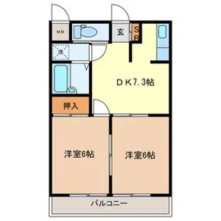 戸田岡昭マンション【2階】の間取り