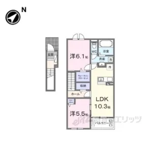 フラン・ソレイユ学園前【2階】の間取り