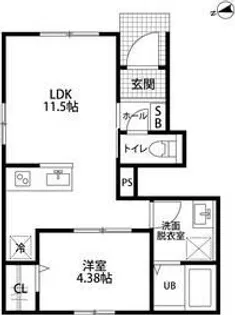 リーブルファイン中鶉II【1階】の間取り