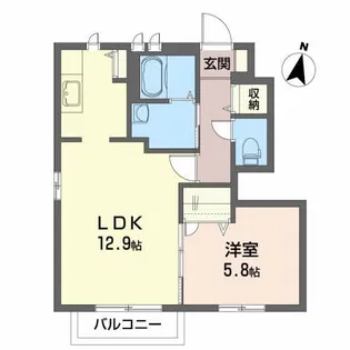 ラフィーネ常盤台【1階】の間取り