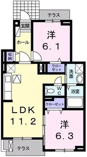 ル・シアン【1階】の間取り