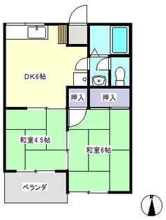 清風ハイツA【2階】の間取り