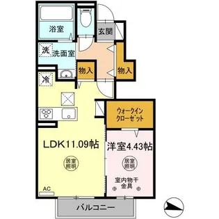 IKJ・クレール・シェソワI【1階】の間取り