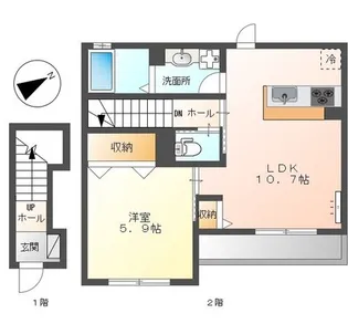 神奈川県横浜市保土ヶ谷区鎌谷町【アパート】の間取り