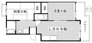 諏訪台マンション(和.洋【3階】の間取り