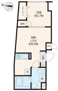 セレス神楽坂【1階】の間取り