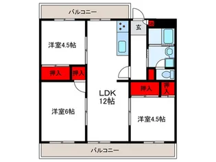 清和台ハイム2号棟【2階】の間取り