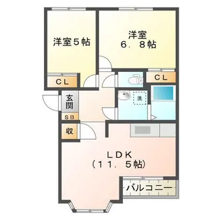 クローバー【2階】の間取り