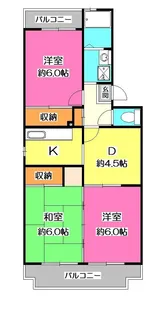 埼玉県所沢市北有楽町【マンション】の間取り