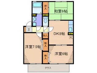 フローラル香椎【2階】の間取り